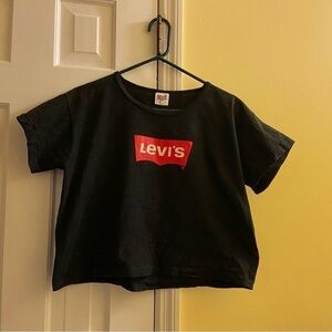 3 for $15 💜 𝅺levi’s Womens Juniors Vintage Black Crop T-Shirt